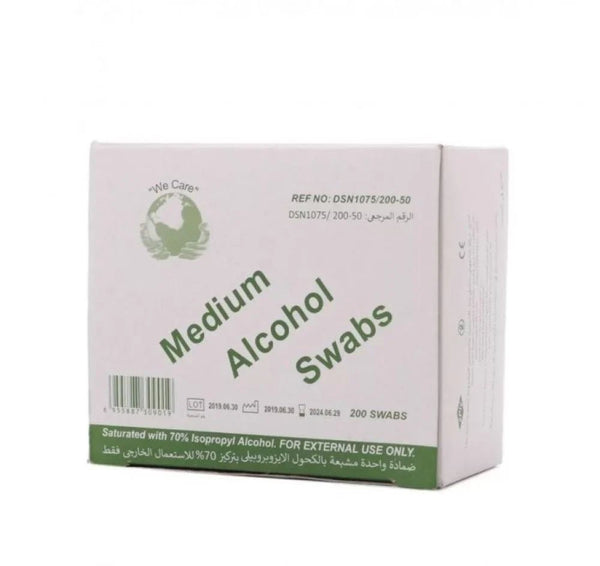 A box of alcohol swabs on a white background.